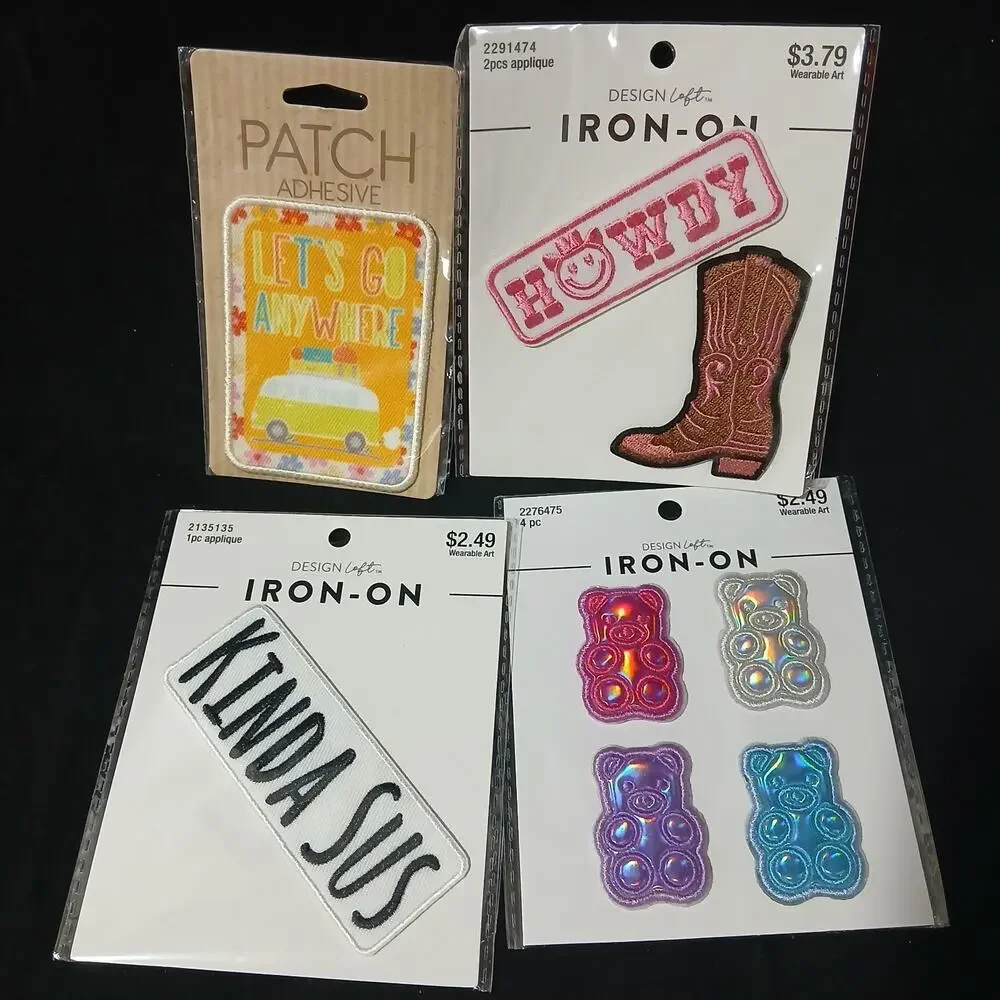 Girly Patches Applique Sewing Iron On Patches New Lot Of 4